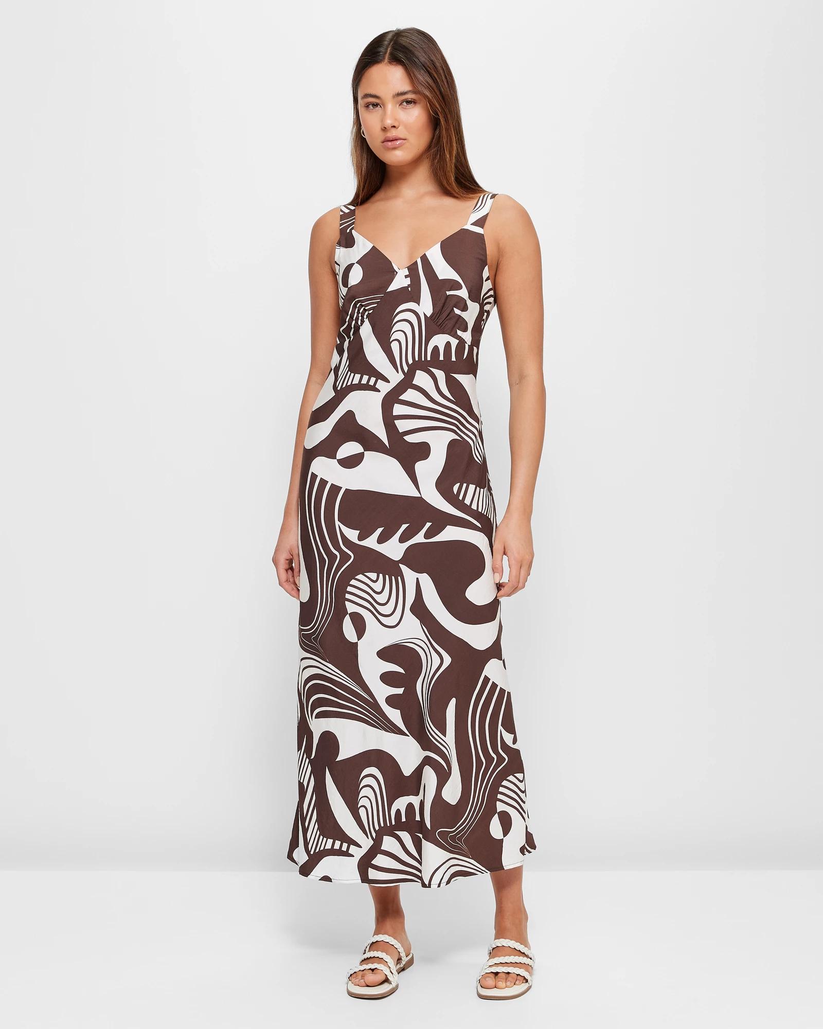 Bias Cut Slip Dress - Lily Loves - Geo Swirl