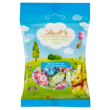 Lindt Milk and White Eggs Bag 90g