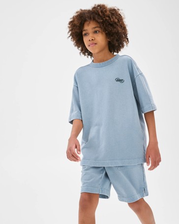 Australian Cotton Blend Washed Fleece Knit Shorts
