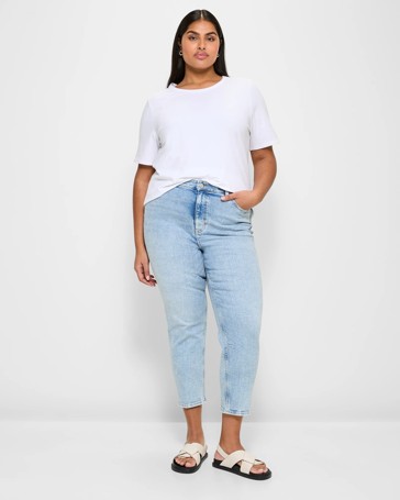 Plus Size Alexa High Rise Crop Length Straight Denim Jeans