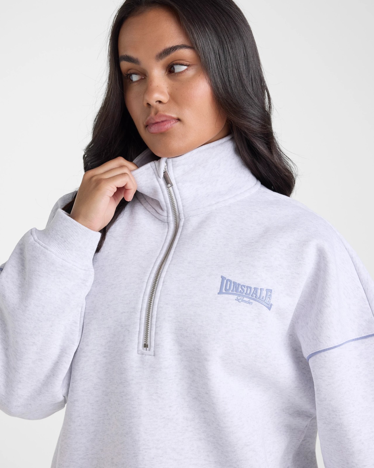 Lonsdale London 1/4 Zip Sweat‑White Marle 2 of 6