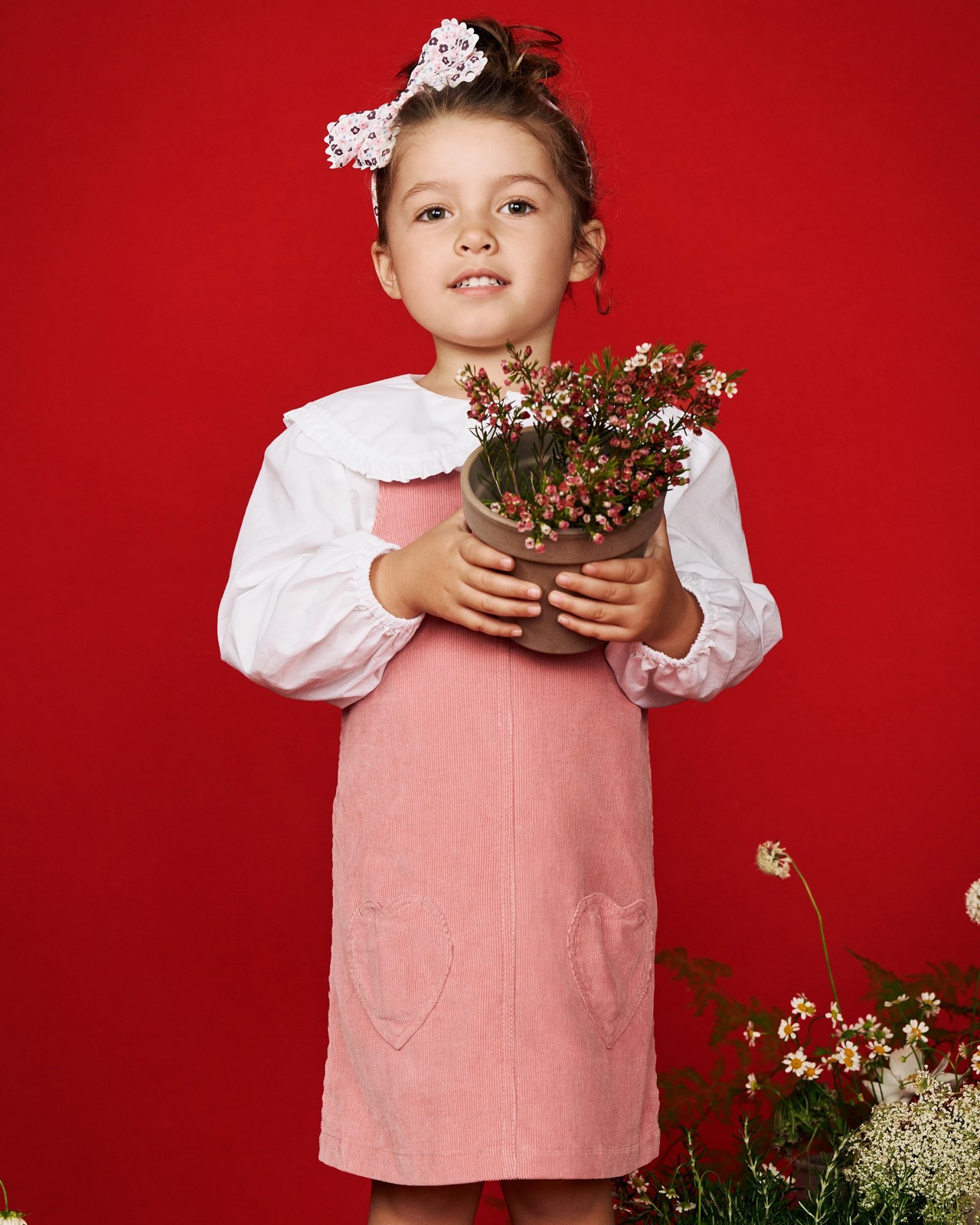 Australian Cotton Corduroy Pinafore Dress - Pink 3 of 3