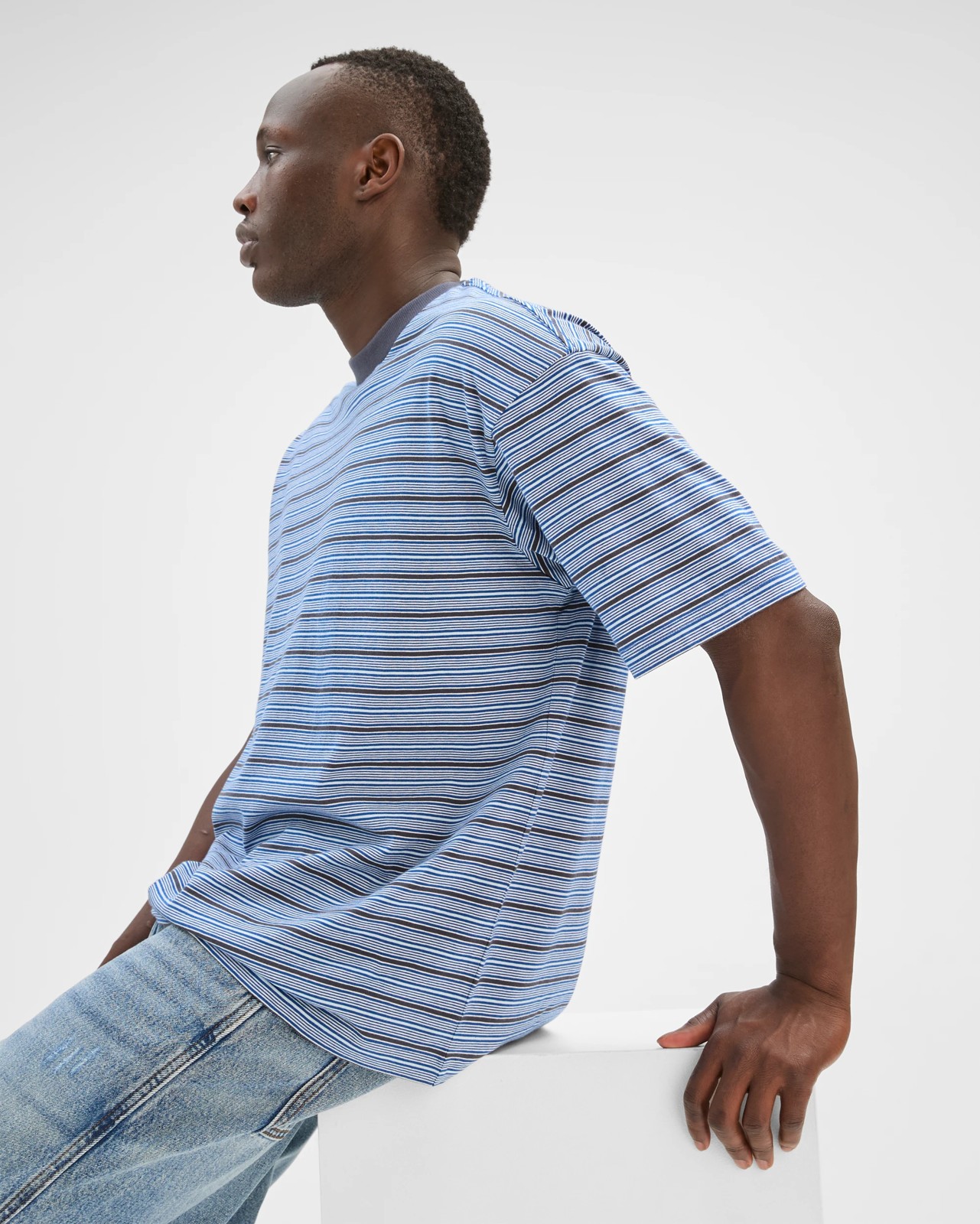 Commons Australian Cotton Stripe T-Shirt - Blue / Stripe 3 of 6