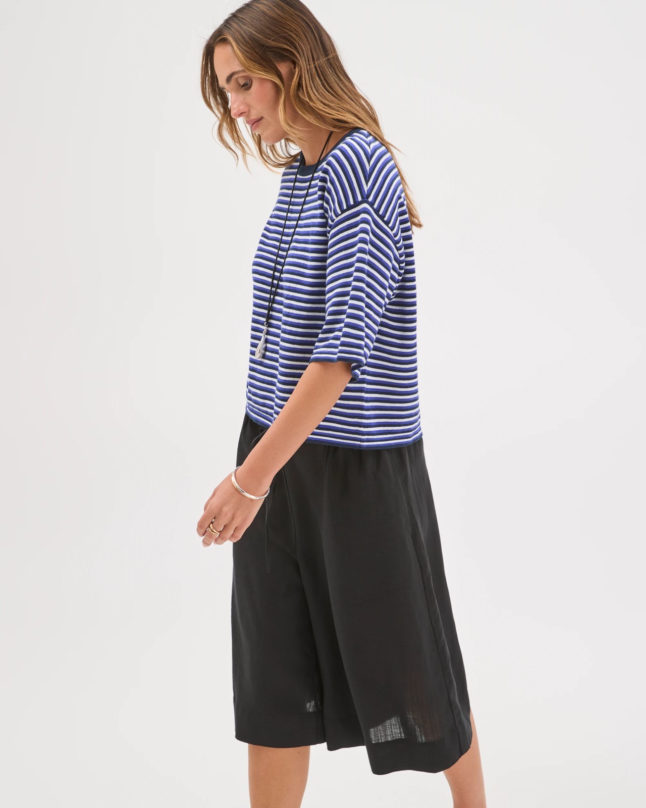 Cropped Culotte Pants - Black 4 of 6