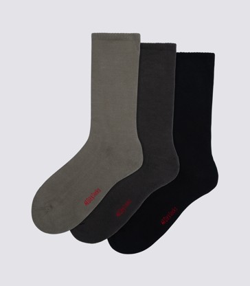 Underworks Mens 3 Pack All Day Cushion Foot Crew Socks - Taupe