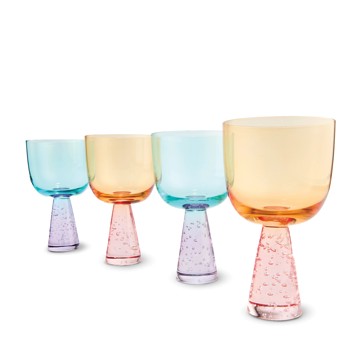 Anko 4 Coloured Wine Glasses