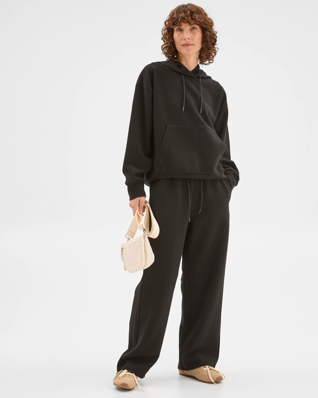 Active Australian Cotton Blend Crinkle Hoodie - Black 2 of 5