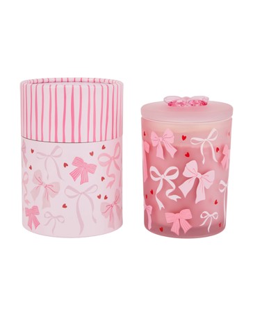 Anko Pink Glass Bow Candle
