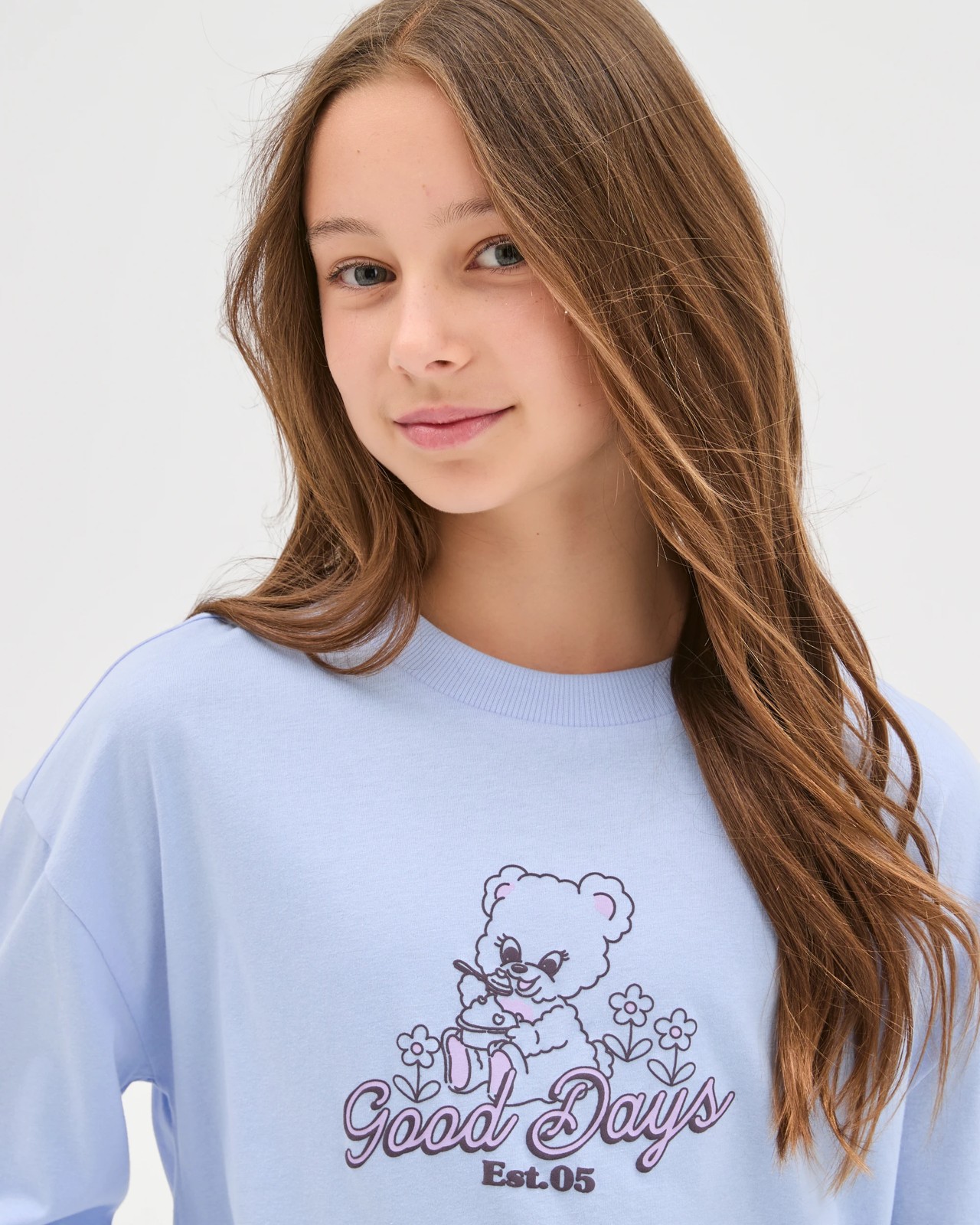 Australian Cotton Long Sleeve T-Shirt - Teddies Blue 5 of 6