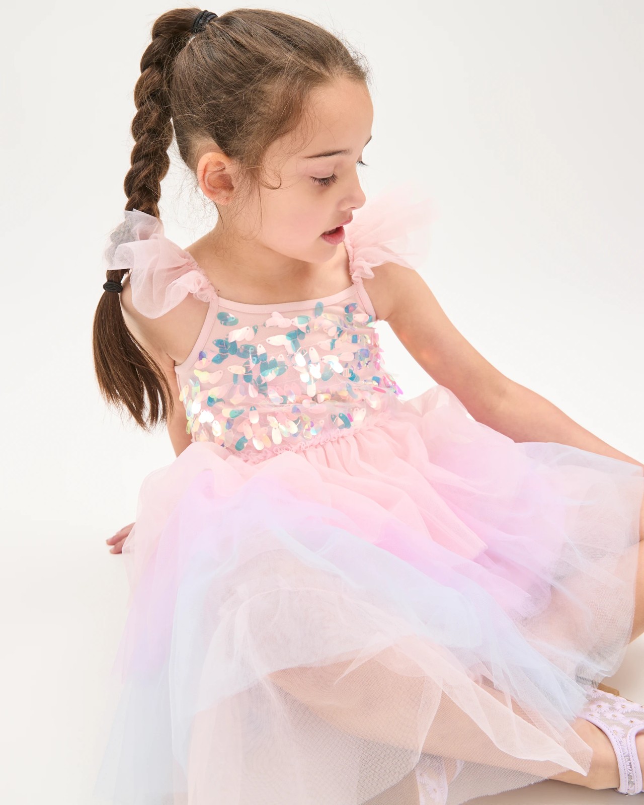 Occasion Mermaid Sequin Tulle Dress 4 of 5