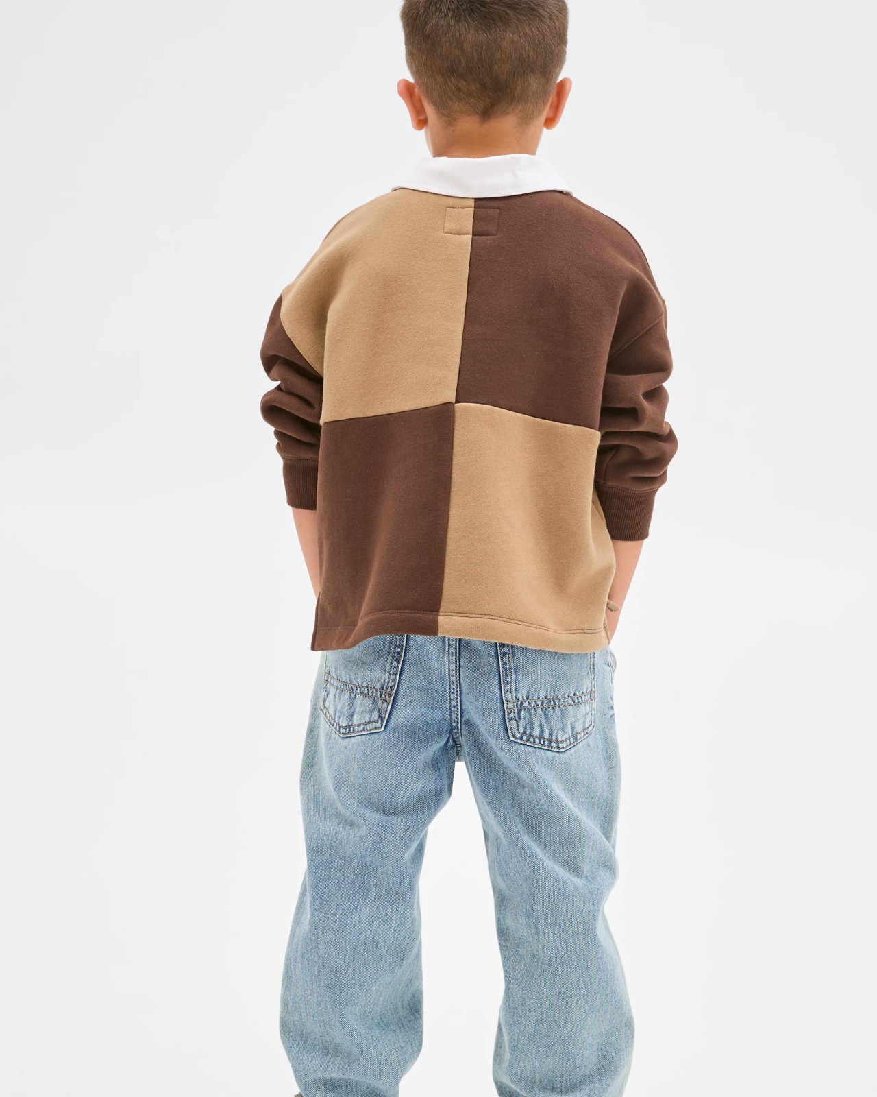 Australian Cotton Blend Heavyweight Oversized Rugby Jumper - Brown 4 of 6