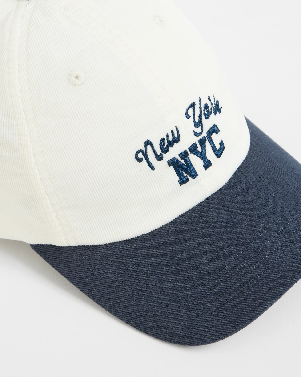Fine Cord Embroidered Cap - Navy 2 of 3