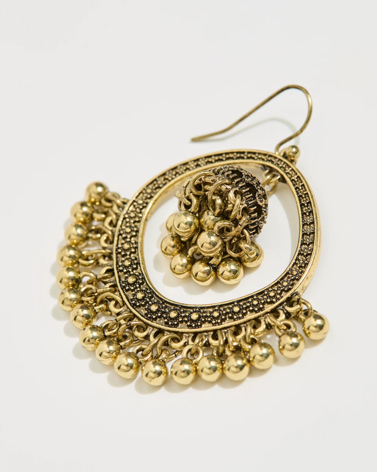 Bell Statement Drop Earrings - Burnished Gold Tone 2 of 2