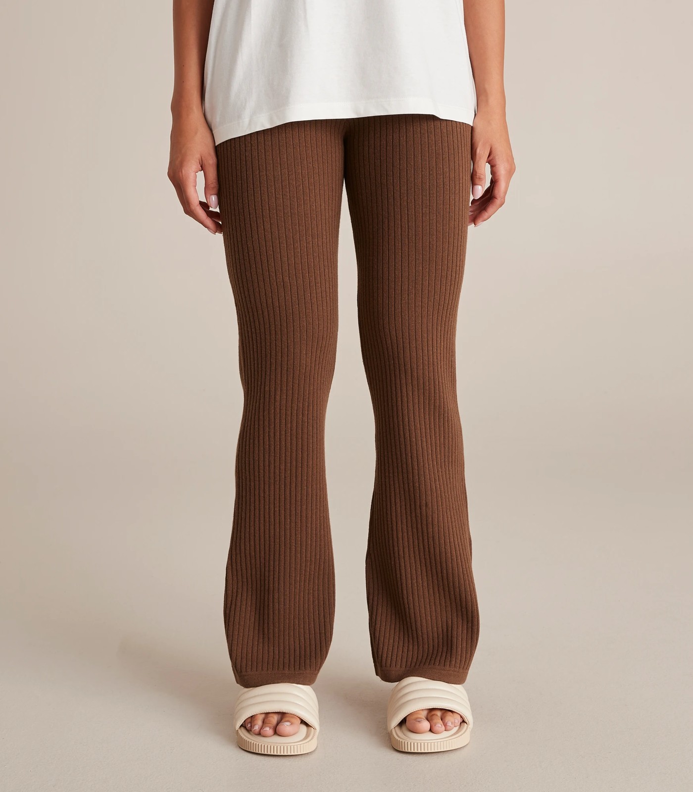 Ribbed Knit Flare Pants