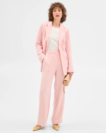 Crepe Tailored Single Breasted Cinched Waist Blazer - Preview