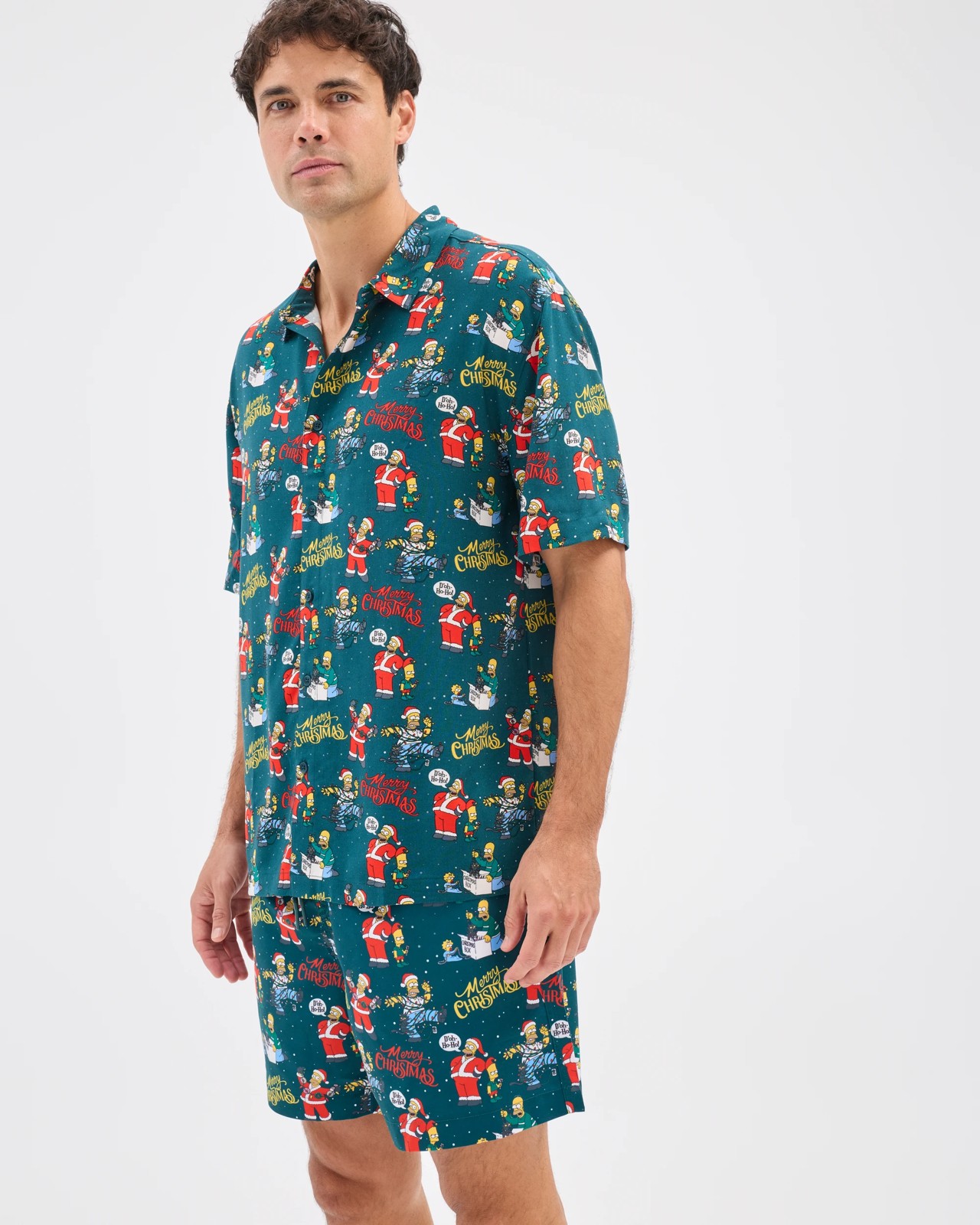 Licensed Simpsons Christmas Short Sleeve Shirt 4 of 5