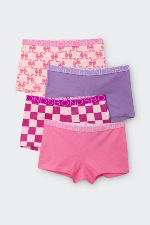 Bonds Girls 4 Pack Shorties