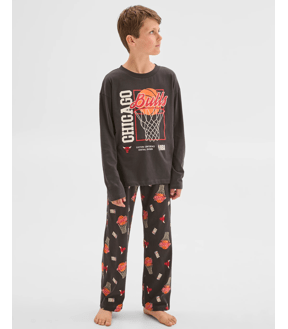 NBA Australian Cotton Jersey Older Boys Oversized Pyjama Set