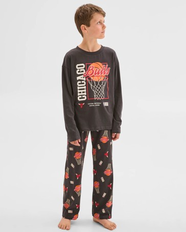 NBA Australian Cotton Jersey Older Boys Oversized Pyjama Set