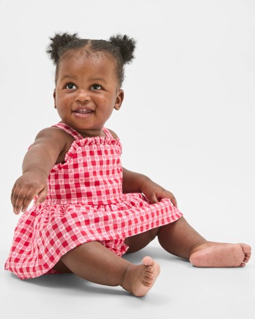 Baby Australian Cotton Christmas Gingham Dress