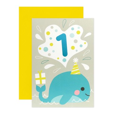 Connections from Hallmark 1st Birthday Card - Whale