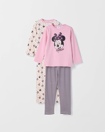 Disney Minnie Australian Cotton 2 Pack Younger Girls Pyjama Set