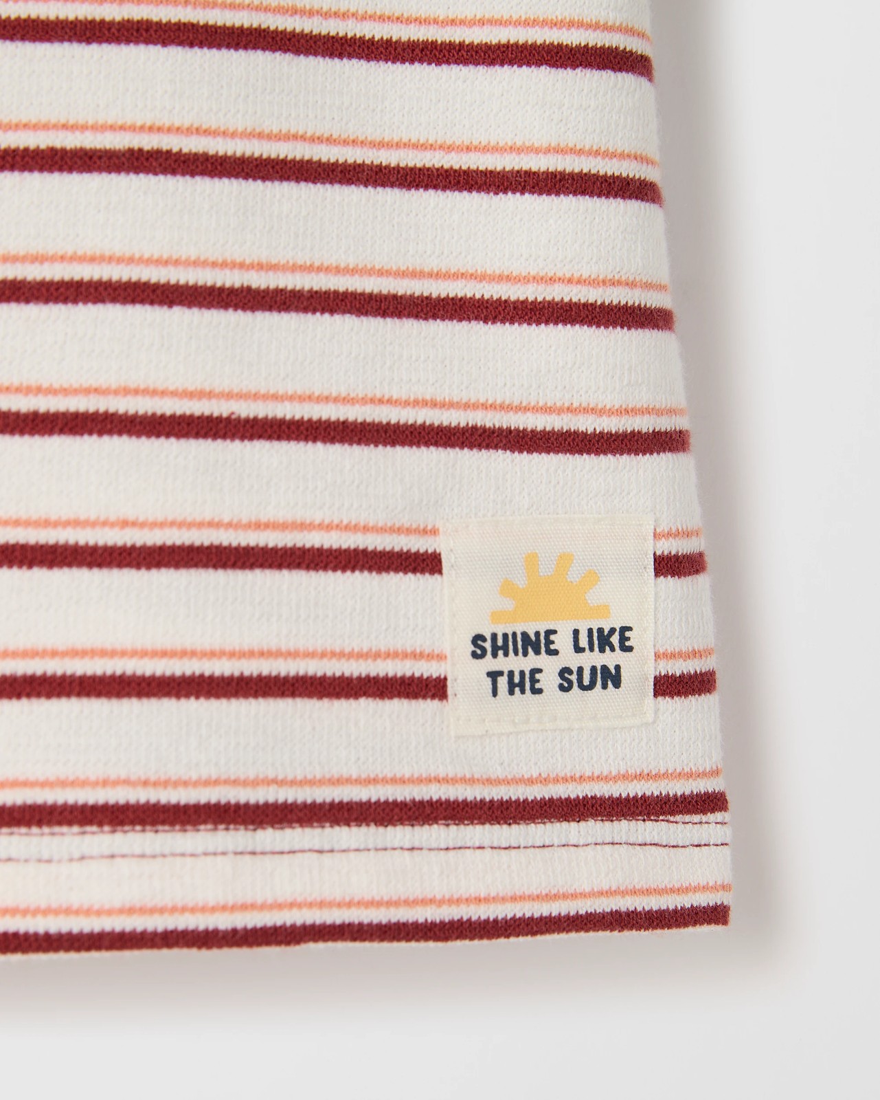 Baby Organic Cotton Striped Crepe Jersey T-Shirt - Red Stripe 2 of 2