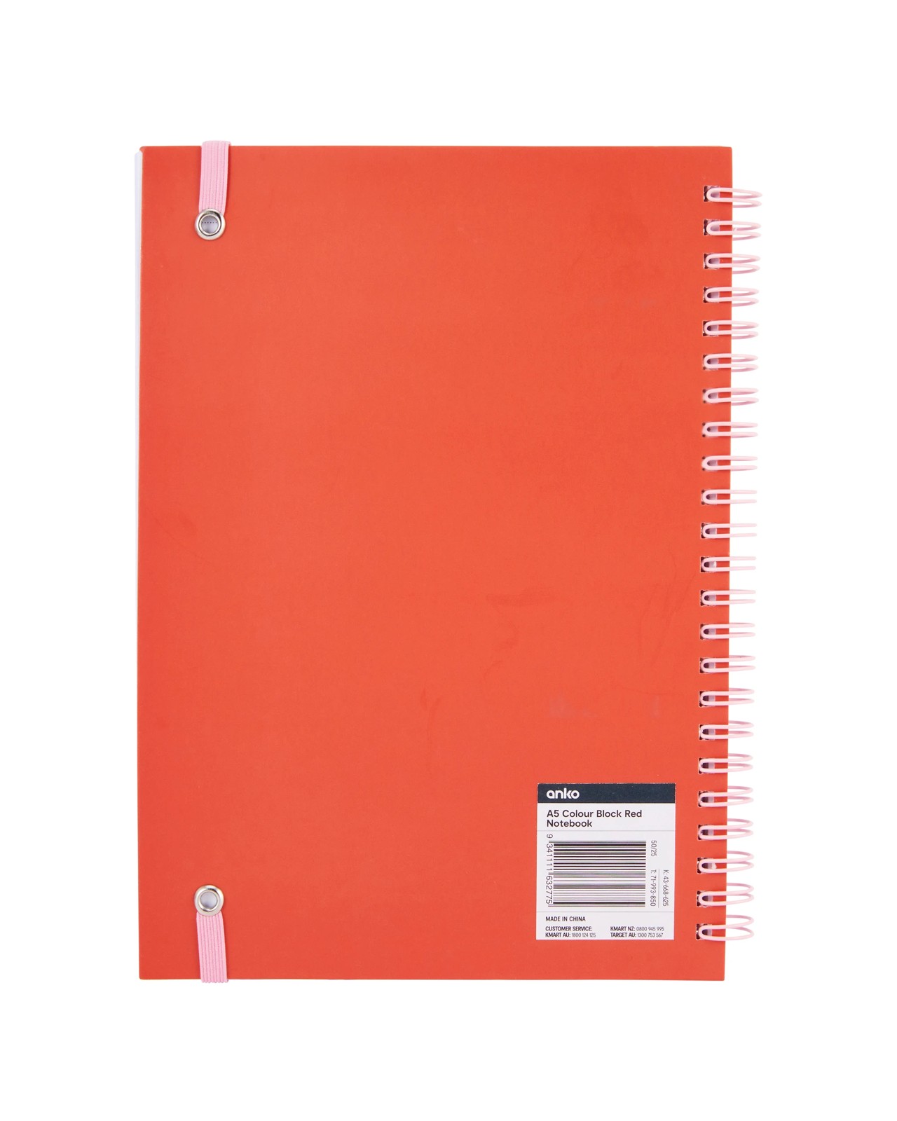 Anko A5 Colour Block Red Notebook 4 of 4