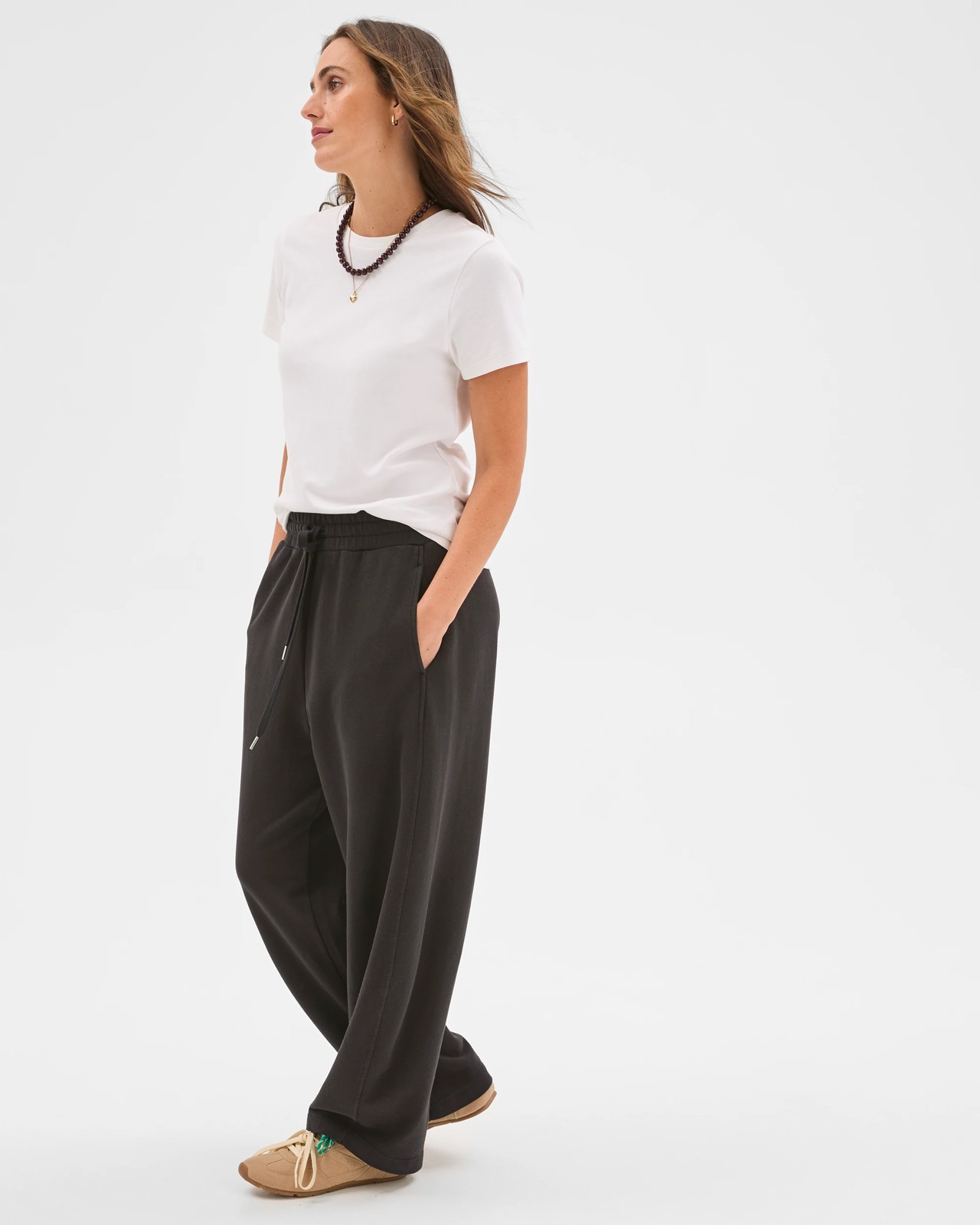 Australian Cotton Barrel Leg Jogger Pants - Washed Black 2 of 6