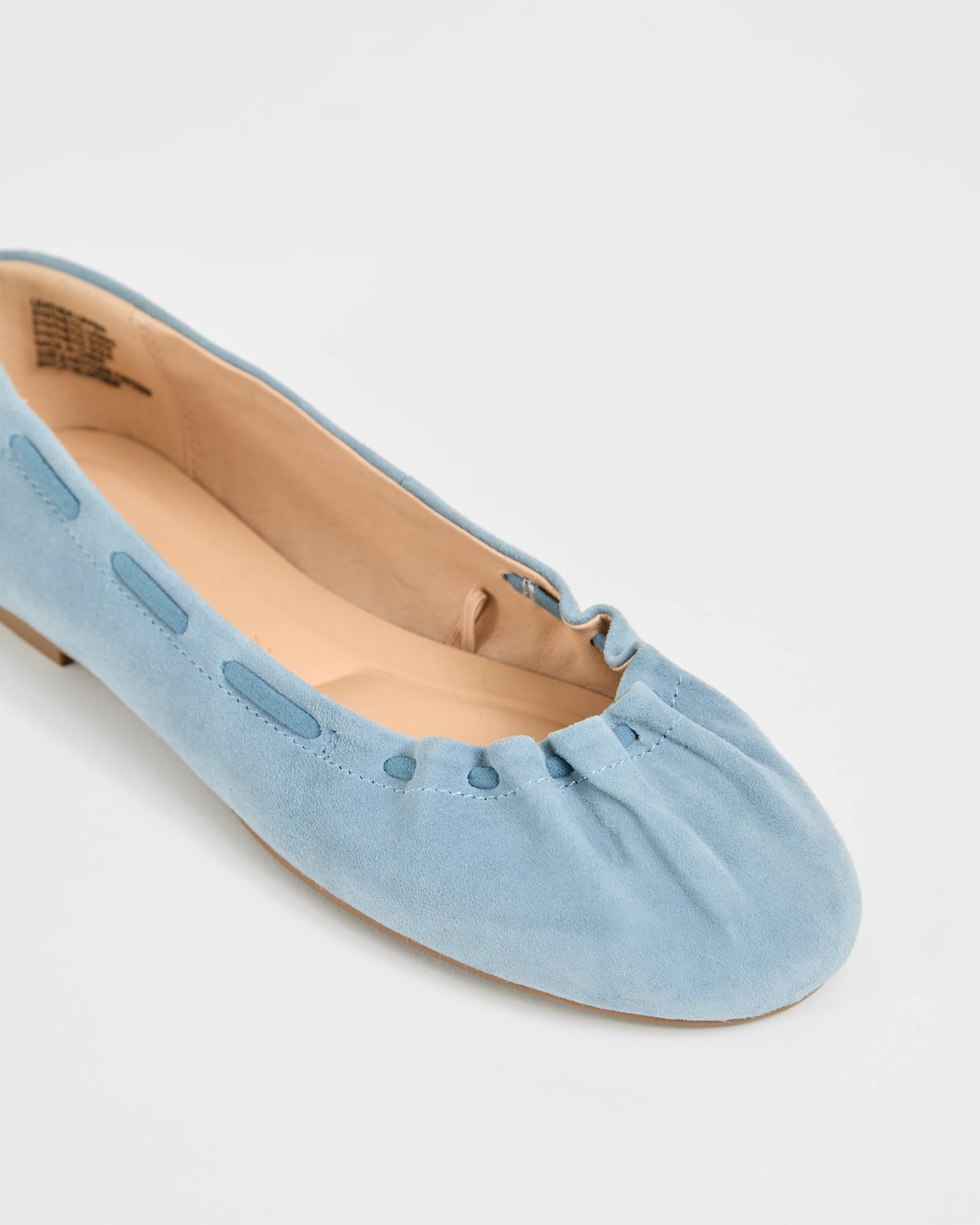 Gomez Genuine Suede Leather Gathered Ballet Flats - Blue Suede 3 of 3