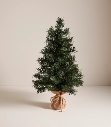Mini Tabletop Burlap Christmas Tree - 2ft