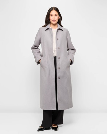 Longline Tie Waist Belted Coat - Preview