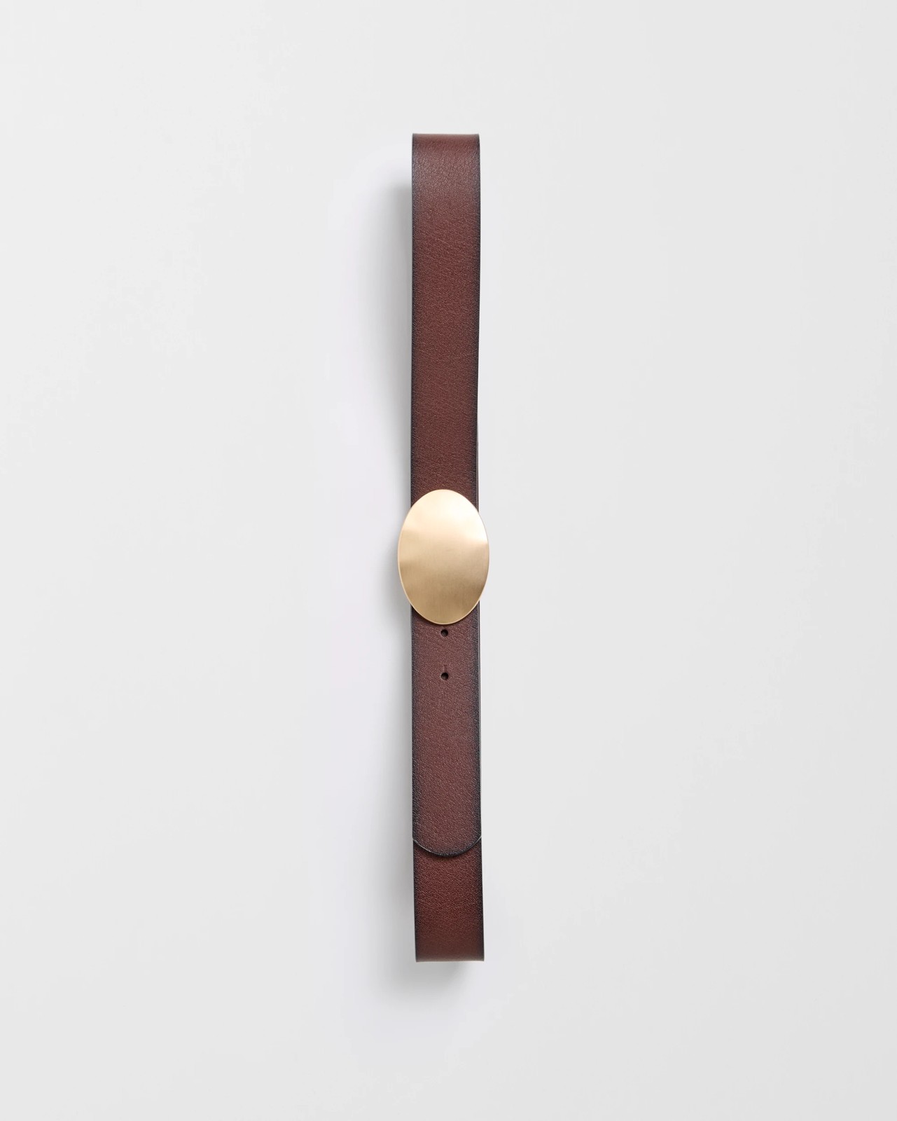 Genuine Leather Statement Buckle Belt - Chocolate 2 of 3