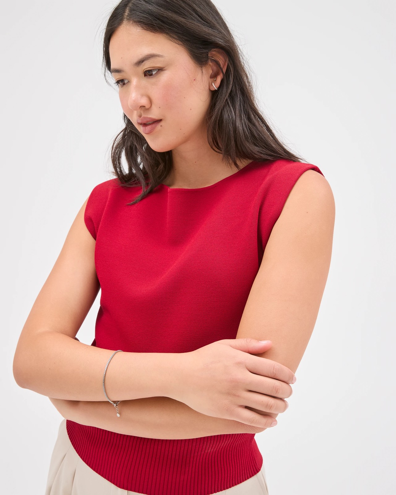 Preview Ultimate Milano Knit Tank Top - Scarlet Red 5 of 5