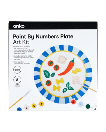 Anko Paint by Numbers Plate Art Kit - Pasta