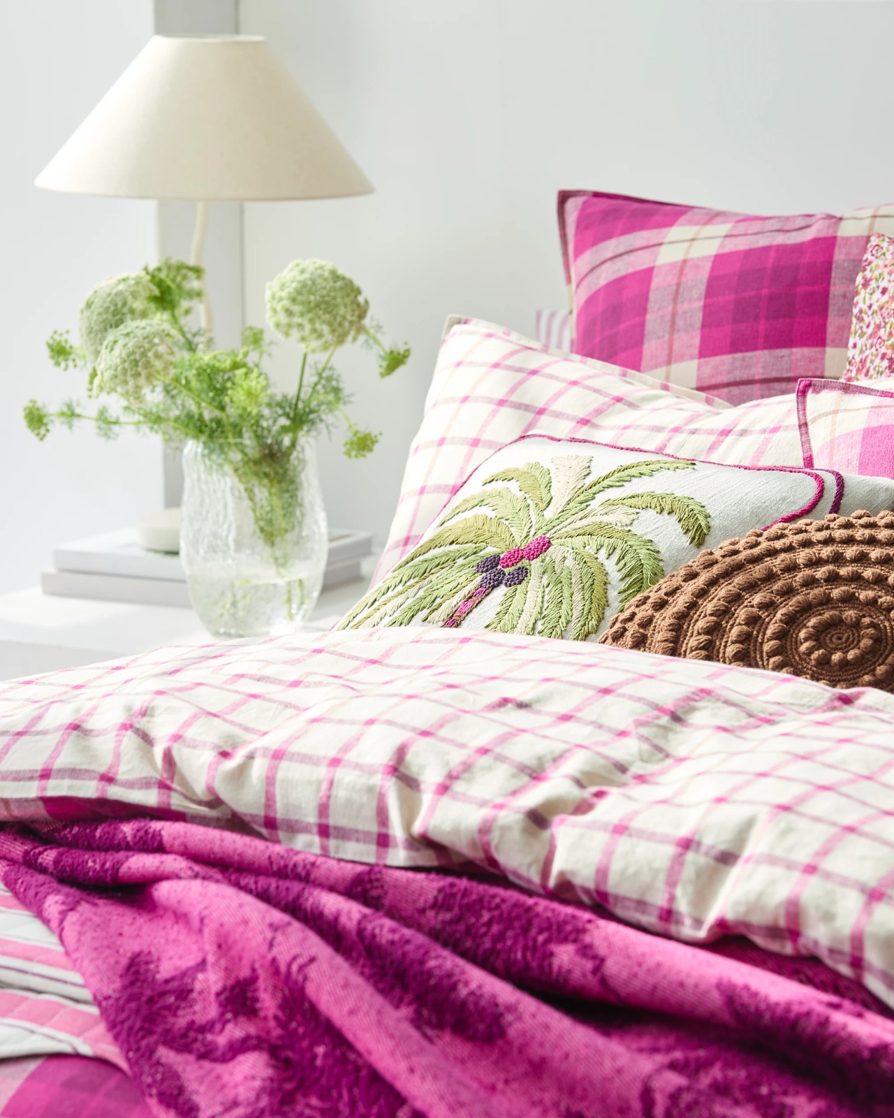 Aster Check Linen/Coton Quilt Cover Set 4 of 6