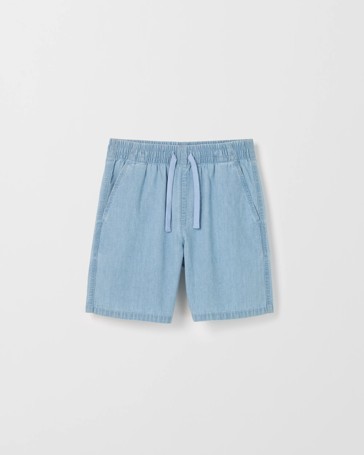 Cotton Chambray Knee Length Shorts