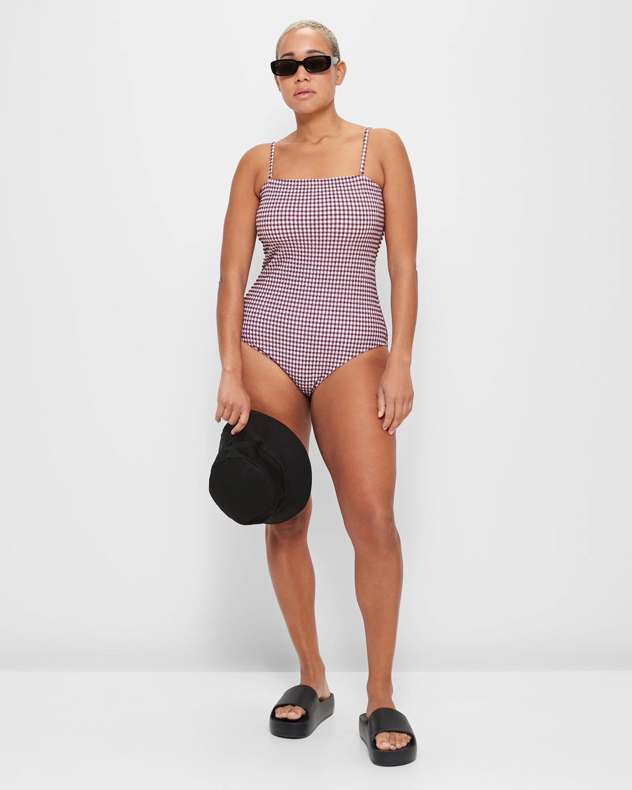 Strapless Seersucker One Piece Bathers - Shape Your Body