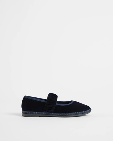 Velvet Mary Jane Ballet Flats - Suzette