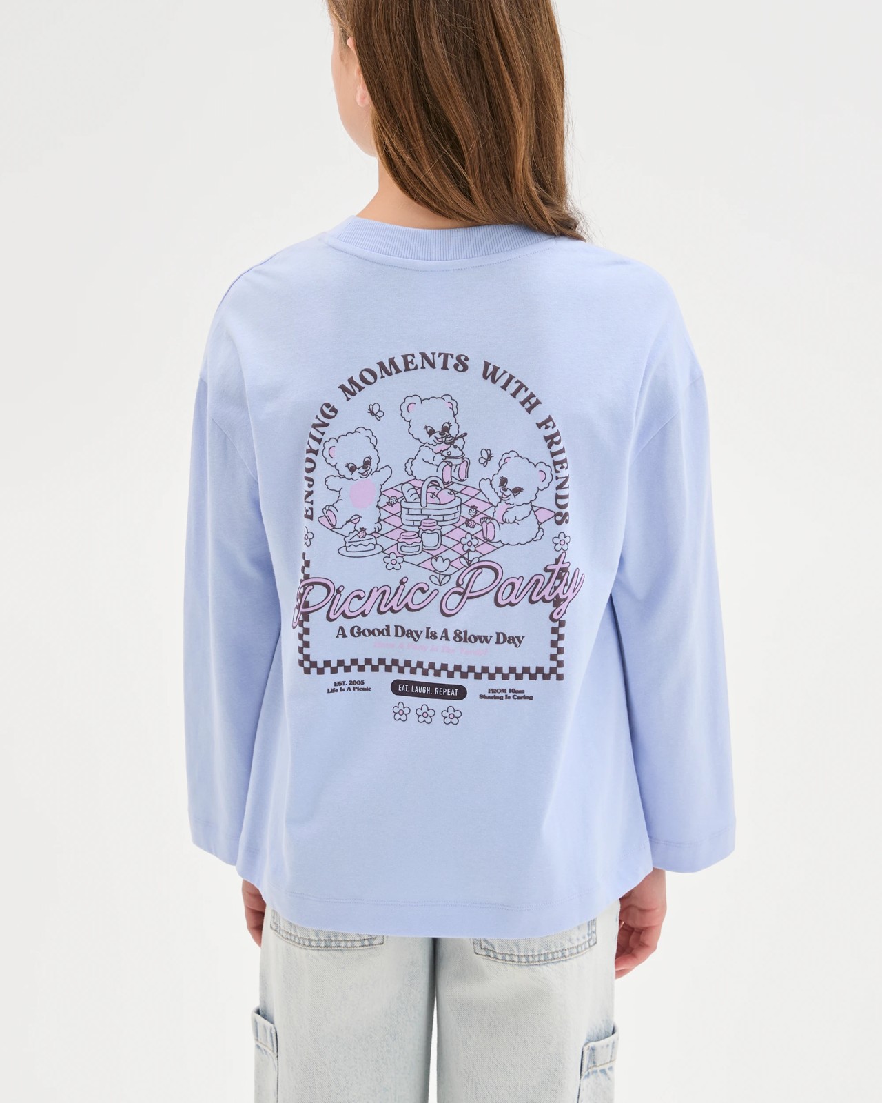 Australian Cotton Long Sleeve T-Shirt - Teddies Blue 4 of 6