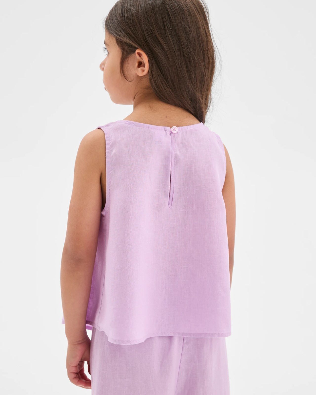 European Linen Co-ord Tank Top - Purple 4 of 6