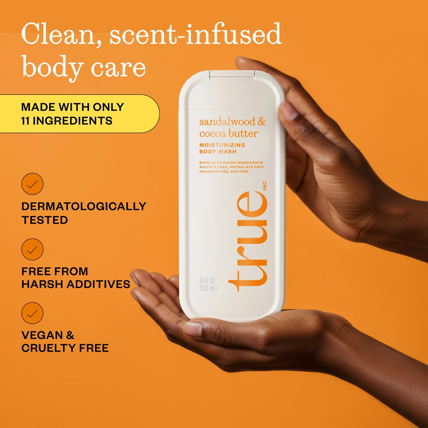 True Inc Moisturising Body Wash 532ml - Sandalwood & Cocoa Butter 3 of 6