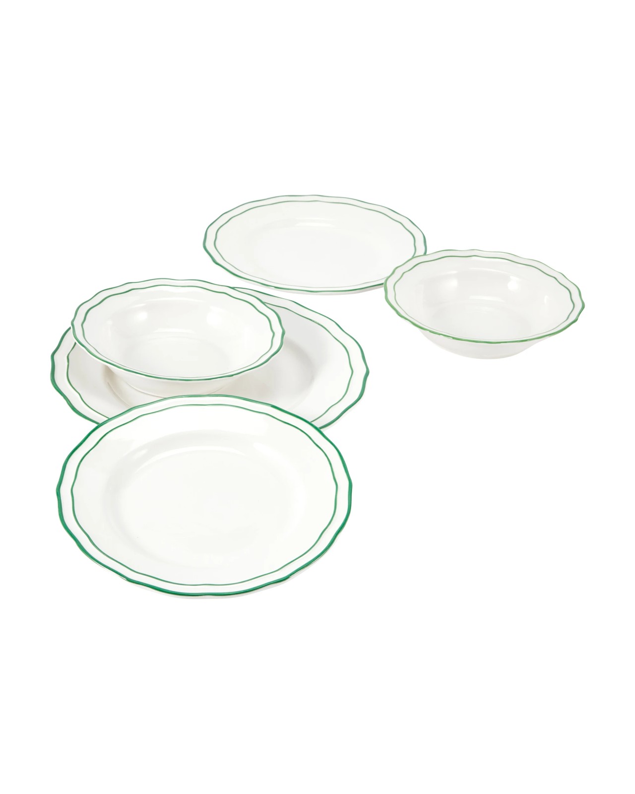 Anko Green Edge 12 Piece Dinner Set 4 of 6