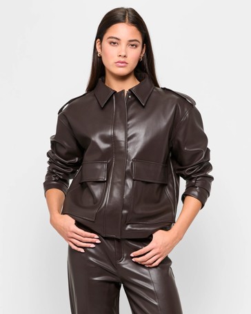 PU Shirt Jacket - Lily Loves