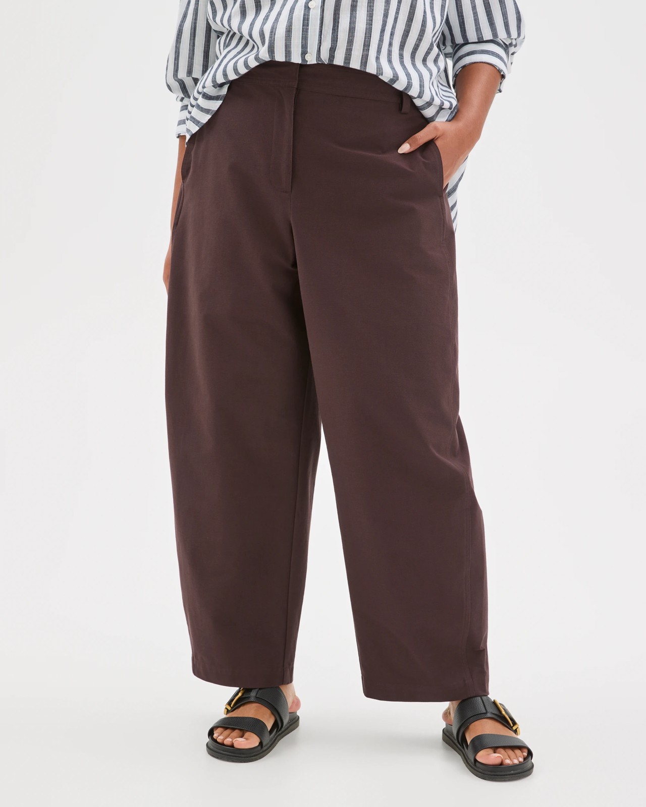 Plus Size Forward Seam Barrel Leg Pants 4 of 5