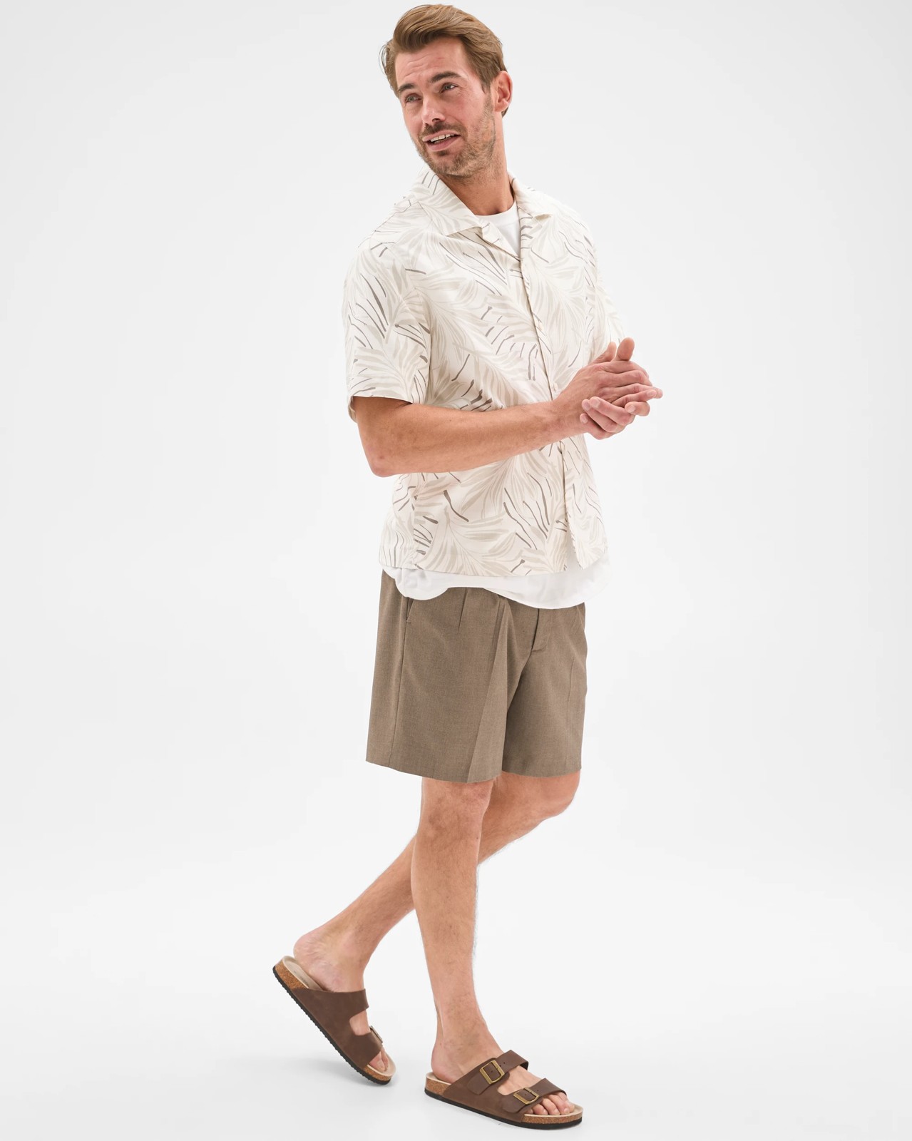 Preview Relaxed Fit Tailored Shorts - Taupe 2 of 5
