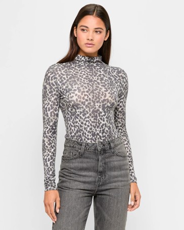 Sheer High Neck Knit Top - Lily Loves