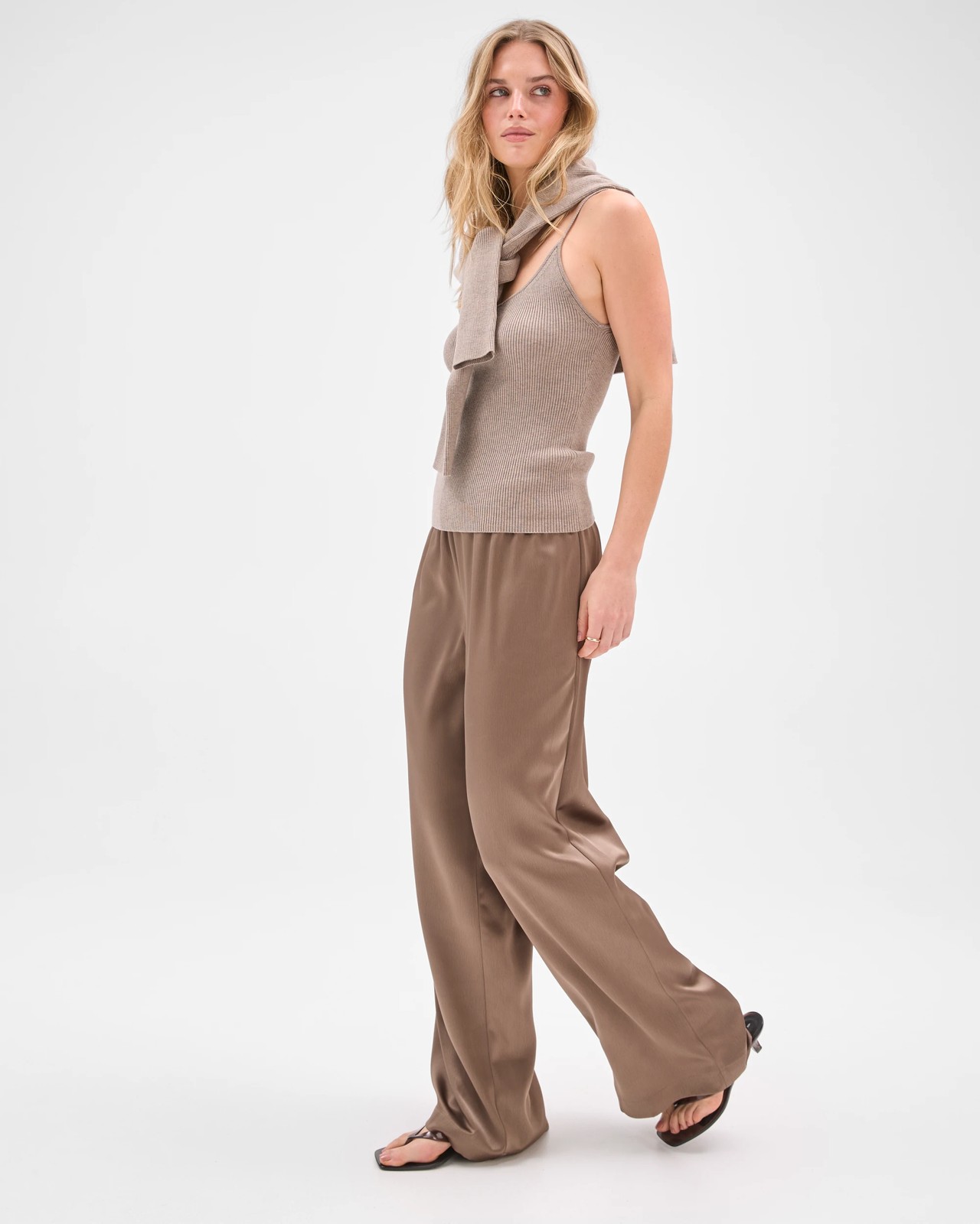 Lily Loves Satin Pants - Smoked Taupe 3 of 6