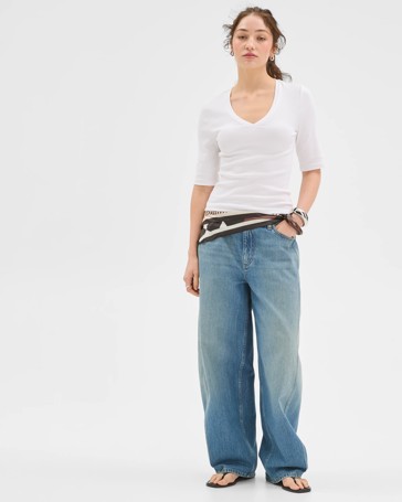 Lily Loves V-Neck Elbow Sleeve T-Shirt