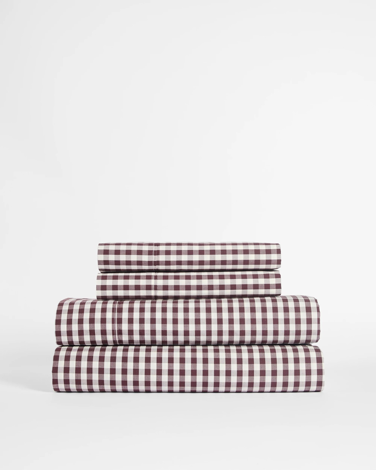 Gingham Australian Cotton Mix & Match Flat Sheet - Chocolate 2 of 3